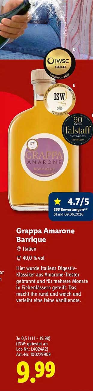 Grappa Amarone Barrique