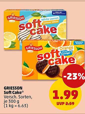 GRIESSON Soft Cake* Versch. Sorten, je 300 g (1 kg = 6.63)