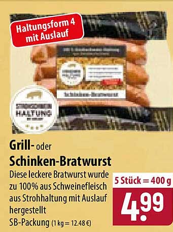 Grill- oder Schinken-Bratwurst