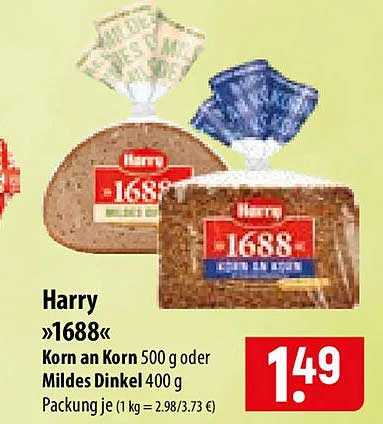 Harry »1688« Korn an Korn 500 g oder Mildes Dinkel 400 g