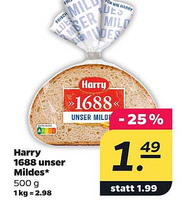 Harry 1688 unser Mildes* 500 g 1 kg = 2.98