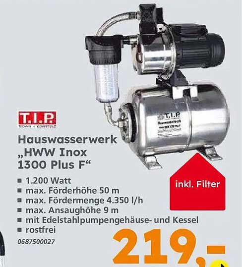 Hauswasserwerk „HWW Inox 1300 Plus F“