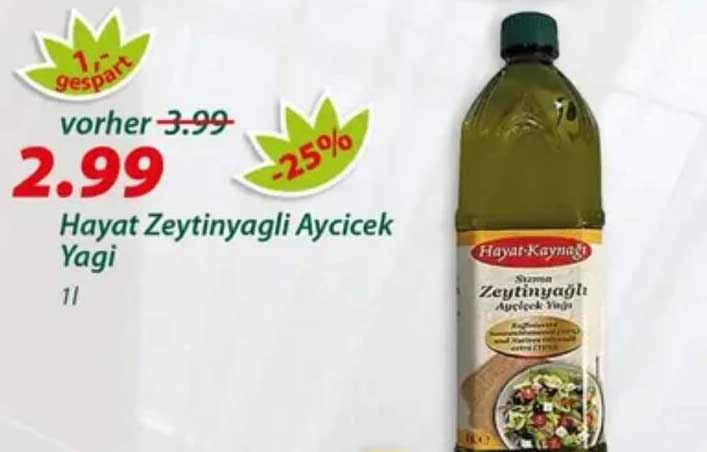 Hayat Zeytinyagli Aycicek Yagi