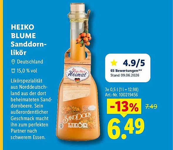 HEIKO BLUME Sanddorn-likör