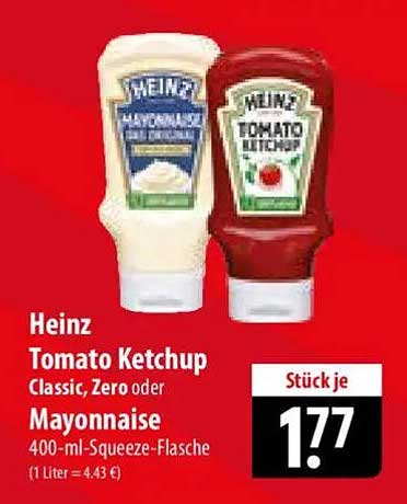 Heinz Tomato Ketchup Classic, Zero oder Mayonnaise 400-ml-Squeeze-Flasche