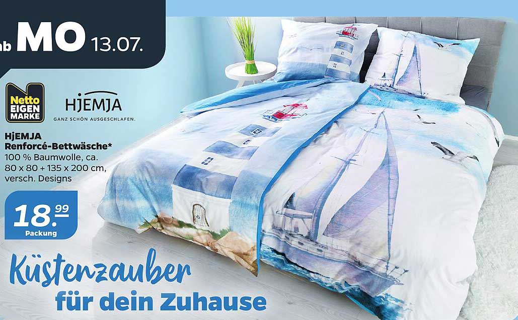 HjEMJA Renforcé-Bettwäsche* 100 % Baumwolle, ca. 80 x 80 + 135 x 200 cm, versch. Designs