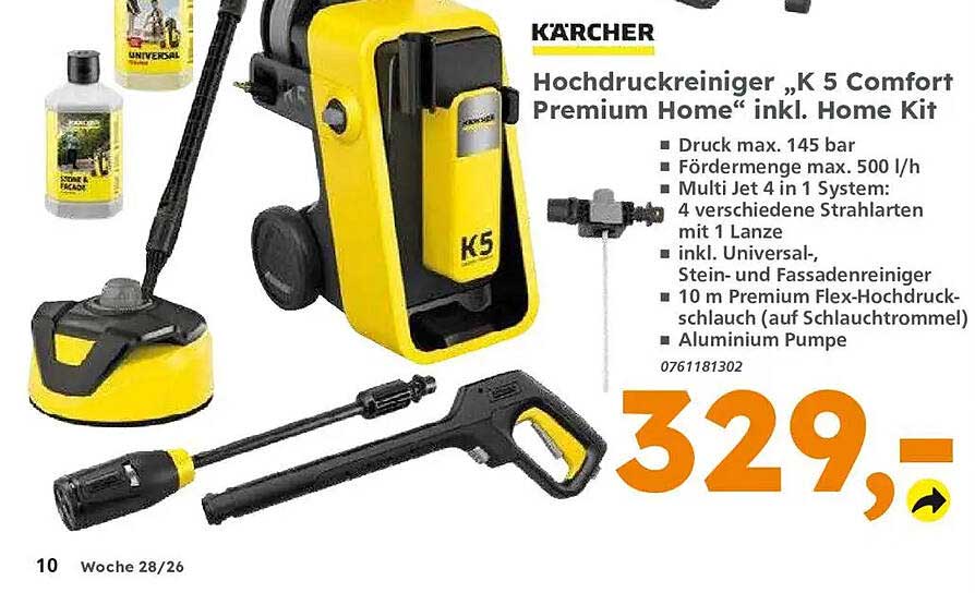 Hochdruckreiniger „K 5 Comfort Premium Home“ inkl. Home Kit