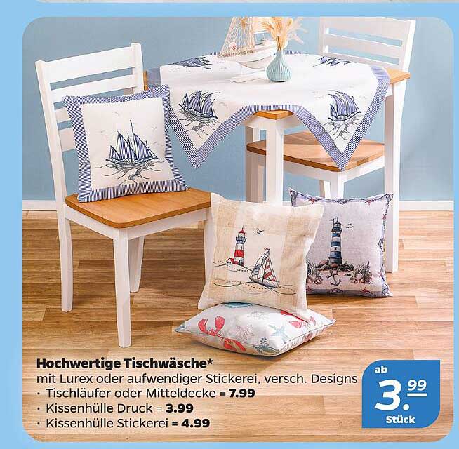 Hochwertige Tischwäsche* mit Lurex oder aufwendiger Stickerei, versch. Designs
