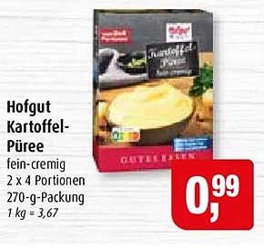Hofgut Kartoffel-Püree fein-cremig 2 x 4 Portionen 270-g-Packung