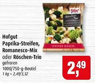 Hofgut Paprika-Streifen, Romanesco-Mix oder Röschentrio gefroren