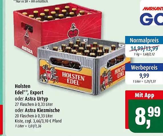 Holsten Edel*, Export oder Astra Urtyp oder Astra Kiezmische