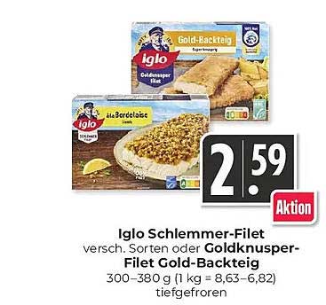 Iglo Schlemmer-Filet versch. Sorten oder Goldknusper-Filet Backteig