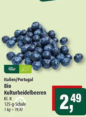 Italien/Portugal Bio Kulturheidelbeeren