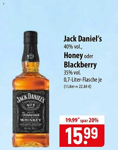 Jack Daniel’s Honey oder Blackberry