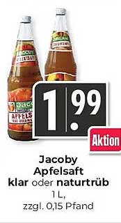 Jacoby Apfelsaft klar oder naturtrüb