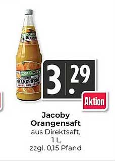 Jacoby Orangensaft aus Direktsaft, 1 L, zzgl. 0,15 Pfand