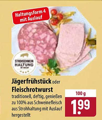 Jägerfrühstück oder Fleischrotwurst