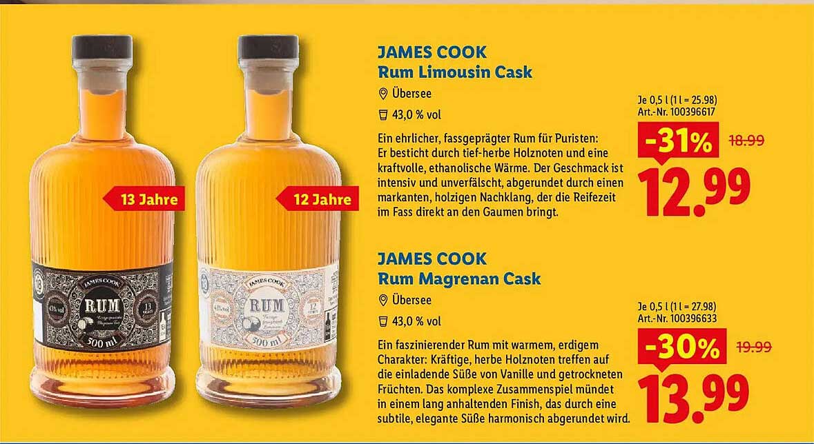 JAMES COOK Rum Limousin Cask