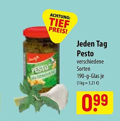 Jeden Tag Pesto verschiedene Sorten 190-g-Glas je