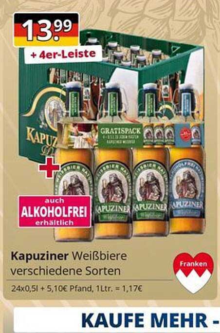 Kapuziner Weißbiere verschiedene Sorten