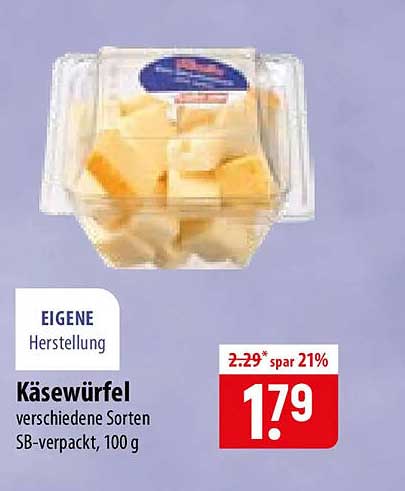 Käsewürfel verschiedene Sorten SB-verpackt, 100 g