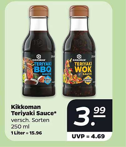 Kikkoman Teriyaki Sauce* versch. Sorten 250 ml 1 Liter = 15.96