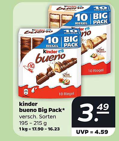 kinder bueno Big Pack* versch. Sorten 195 – 215 g