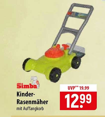 Kinder-Rasenmäher mit Auffangkorb