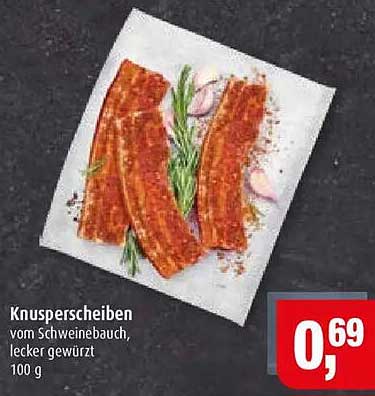 Knusperscheiben vom Schweinebauch, lecker gewürzt 100 g