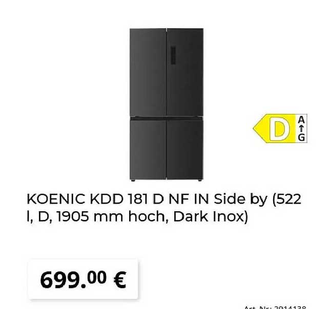 KOENIC KDD 181 D NF IN Side by (522 l, D, 1905 mm hoch, Dark Inox)