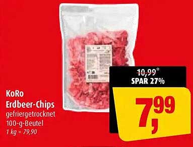 KoRo Erdbeer-Chips gefriergetrocknet 100-g-Beutel