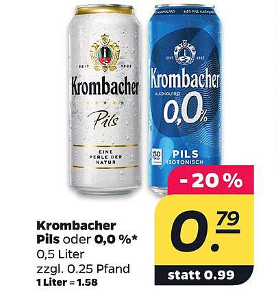 Krombacher Pils oder 0,0%*