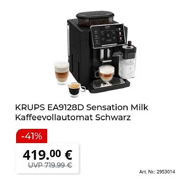 KRUPS EA9128D Sensation Milk Kaffeevollautomat Schwarz