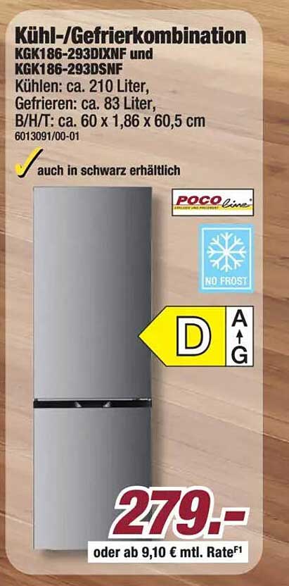 Kühl-/Gefrierkombination KGK186-293DIXNF und KGK186-293DSNF