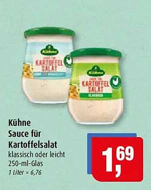 Kühne Sauce für Kartoffelsalat klassisch oder leicht 250-ml-Glas