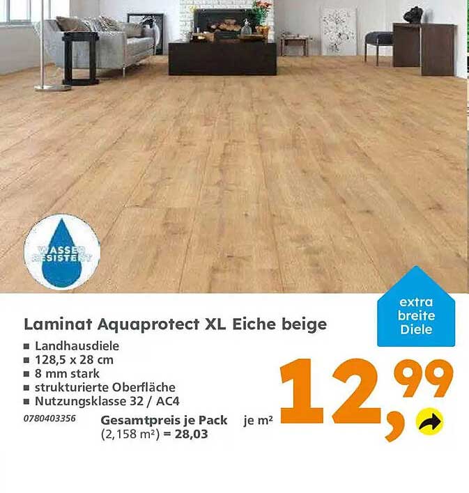 Laminat Aquaprotect XL Eiche beige