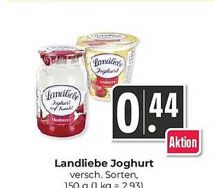Landliebe Joghurt
versch. Sorten
150 g (1 kg = 2,93)