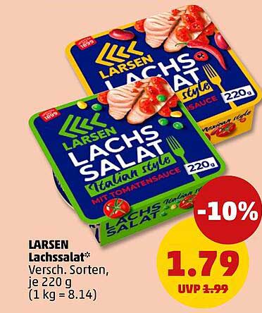 LARSEN Lachssalat* Versch. Sorten, je 220 g (1 kg = 8.14)