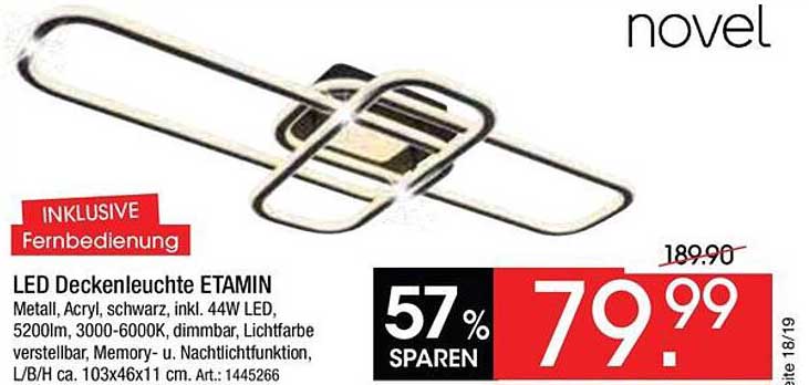 LED Deckenleuchte ETAMIN