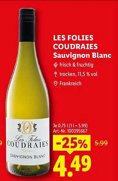 LES FOLIES COUDRAIES Sauvignon Blanc