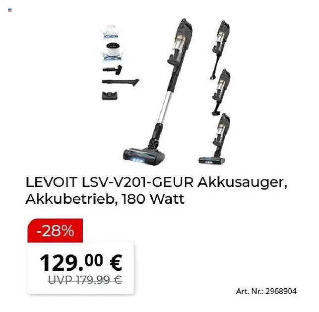 LEVOIT LSV-V201-GEUR Akkusauger, Akkubetrieb, 180 Watt