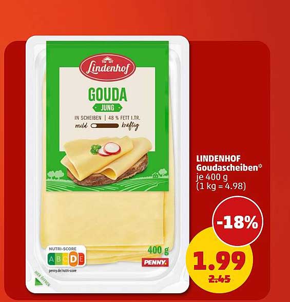 LINDENHOF Goudascheiben* je 400 g (1 kg = 4.98)