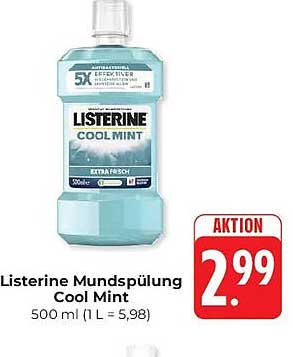 Listerine Mundspülung Cool Mint 500 ml (1 L = 5,98)