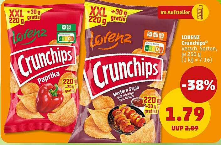 LORENZ Crunchips* Versch. Sorten, je 250 g