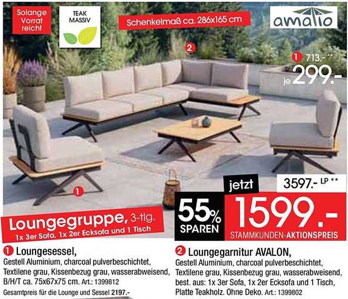 Lounggruppe, 3-tlg. 1x 3er Sofa, 1x 2er Ecksofa und 1 Tisch