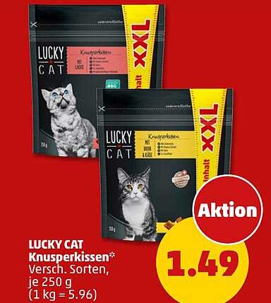 LUCKY CAT Knusperkissen* Versch. Sorten, je 250 g (1 kg = 5.96)