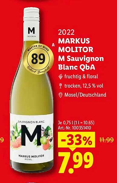 MARKUS MOLITOR M Sauvignon Blanc QbA
