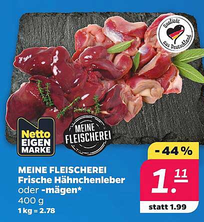MEINE FLEISCHEREI Frische Hähnchenleber oder -mägen*
