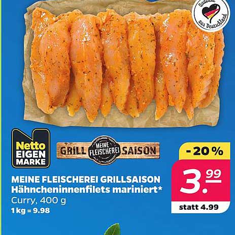 MEINE FLEISCHEREI GRILLSAISON Hähncheninnenfilets mariniert*