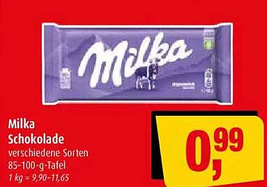 Milka Schokolade verschiedene Sorten 85-100-g-Tafel